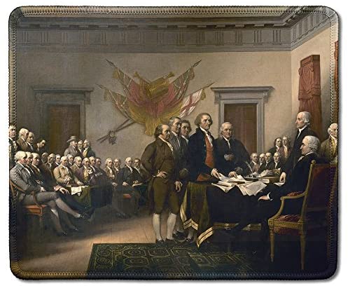 dealzEpic – Art Mousepad – Natural Rubber Mouse Pad with Famous Fine Art Painting of United States Declaration of Independence by John Trumbull – Stitched Edges – 9.5×7.9 inches