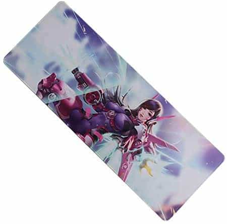 Vnxun Extended Gaming Mouse Pad with Stitched Edges, Long Extended Mousepad (31.5×11.8×0.12In), Desk Pad Keyboard Mat, Non-Slip Base, for Work & Gaming, Office & Home, D.VA