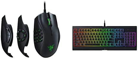 Razer Naga Trinity Gaming Mouse: 16,000 DPI Optical Sensor & Cynosa Chroma Gaming Keyboard: 168 Individually Backlit RGB Keys – Spill-Resistant Design – Programmable Macro Functionality