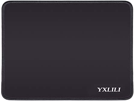 YXLILI Mouse Pad 10.6×8.3×0.12 Inch Gaming Mouse Pads Mouse Mat for Wireless Computer Mouse with Stitched Edges, Non-Slip Rubber Base, Water Resistant Mousepads for Office Home Gaming-Black