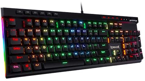 Redragon K580 VATA RGB LED Backlit Mechanical Gaming Keyboard with Macro Keys & Dedicated Media Controls, Onboard Macro Recording (Brown Switches)