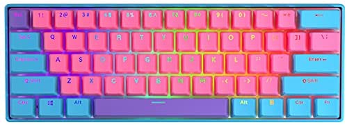 BOYI 60% Mechanical Keyboard,BOYI 61 Key Mini RGB Cherry MX Switch PBT Keycap 60% RGB Mechanical Gaming Keyboard (Cherry MX Blue, Dancing Girl Color)