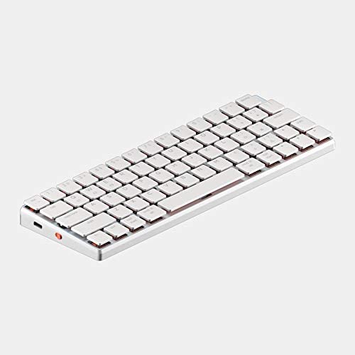 NuType F1 Wireless Bluetooth/USB Wired Gaming Mechanical Keyboard, Compact Low Profile 60% Layout 64 Keys RGB LED, Aluminum Frame for Mac Windows PC Typist Gamer (RED Switch, Silver)