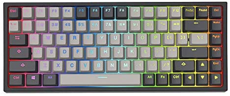 YUNZII KC84 84 Keys Hot Swappable Wired Mechanical Keyboard with PBT Dye-subbed Keycaps, Programmable, RGB,NKRO,Type-C Cable for Win/Mac/Gaming/Typist (Gateron Red Switch, Black)