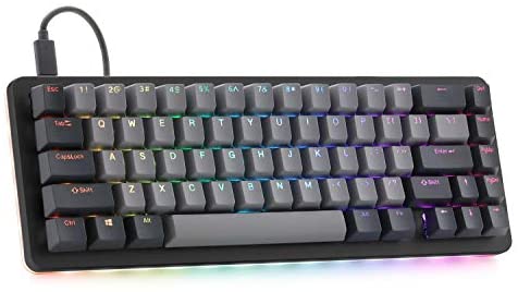 Drop ALT Mechanical Keyboard — 65% (67 Key) Gaming Keyboard, Hot-Swap Switches, Programmable Macros, RGB LED Backlighting, USB-C, Doubleshot PBT, Aluminum Frame (Halo Clear, Black)