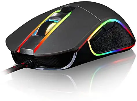 Motospeed V30 Wired 4000 DPI Gaming Mouse Support Macro Programming, with 6 Buttons, Adjustable RGB Backlit, 4 Adjustable DPI Mouse for PC, Laptop, Apple MacBook (Black)