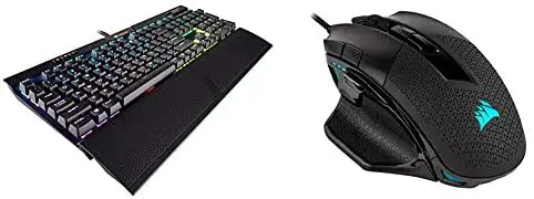 Corsair K70 RGB MK.2 Mechanical Gaming Keyboard – USB Passthrough & Media Controls – Cherry MX Brown & Nightsword RGB – Comfort Performance Tunable FPS/MOBA Optical Ergonomic Gaming Mouse