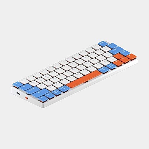 NuType F1 Wireless Bluetooth/USB Wired Gaming Mechanical Keyboard, Compact Low Profile 60% Layout 64 Keys RGB LED, Aluminum Frame for Mac Windows PC Typist Gamer Sunny Seashore (Red Switch)