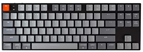Keychron K1 Bluetooth Mechanical Keyboards, Wireless Gaming Keyboard with Low Profile Gateron Brown Switch/White LED Backlight/USB C, 87 Keys N-Key Rollover for Mac,Windows PC Gamer-Version 4
