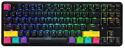 EPOMAKER K870T Hot Swappable 87 Keys Bluetooth Wired/Wireless Mechanical Keyboard with RGB Backlit, Type C Cable, 2000mAh Battery, Wheel Button Control for Game/Office (Ajazz Hotswap Brown, Black)