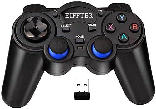 Wireless Game Controller, EIFFTER Joystick Gamepad for PC, USB Gaming Controller Compatible with Windows 10/8/7/XP, Laptop, PS3, Android Phone, Steam (Black)
