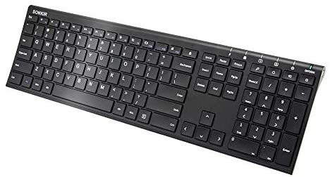 Sonkir Wireless Keyboard, 2.4GHz Ultra Thin Rechargeable Aluminum Full Size Wireless Keyboard