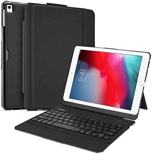 ProCase Keyboard Case for iPad 9.7 2018/2017 (Old Model), Slim Multi Angle Stand Cover Case with Detachable Wireless Keyboard for iPad 9.7 6th / 5th Gen -Black
