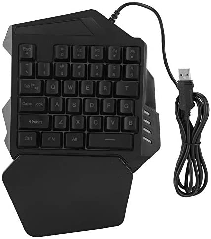 Single Hand Gaming Keyboard,35 Keys Mechanical Feel Single Hand Gaming Keyboard,FN Combination Smooth Keypad,Ergonomic Design Mini Gaming Keypad with 5 Multi-Media Keys