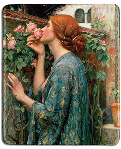 dealzEpic – Art Mousepad – Natural Rubber Mouse Pad with Famous Fine Art Painting of The Soul of The Rose by John William Waterhouse – Stitched Edges – 9.5×7.9 inches