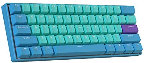 BOYI 60% Mechanical Keyboard,BOYI 61 Key Mini RGB Cherry MX Switch PBT Keycap 60% RGB Mechanical Gaming Keyboard (Cherry MX Blue,Green Blue Color)