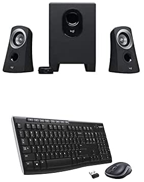 Logitech Z313 Speaker System Bundle with Logitech MK270 Wireless Keyboard and Mouse Combo – Keyboard and Mouse Included, 2.4GHz Dropout-Free Connection, Long Battery Life (Frustration-Free Packaging)