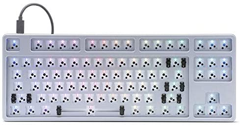 Drop CTRL High-Profile Mechanical Keyboard — Tenkeyless TKL (87 Key) Gaming Keyboard, Hot-Swap Switches, Programmable, Backlit RGB LED, USB-C, Doubleshot PBT, Aluminum (Gray, Barebones)