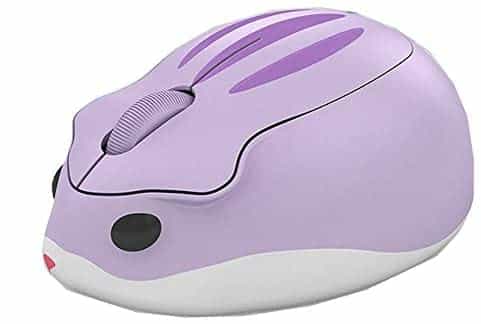 2.4GHz Wireless Mouse Cute Hamster Shape Less Noice Portable Mobile Optical 1200DPI USB Mice Cordless Mouse for PC Laptop Computer Notebook MacBook Kids Girl Gift (Purple)