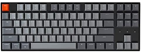 Keychron K8 Tenkeyless Wireless Mechanical Keyboard for Mac, White Backlight, Bluetooth, Multitasking, Type-C Wired Gaming Keyboard for Windows with Gateron Red Switch