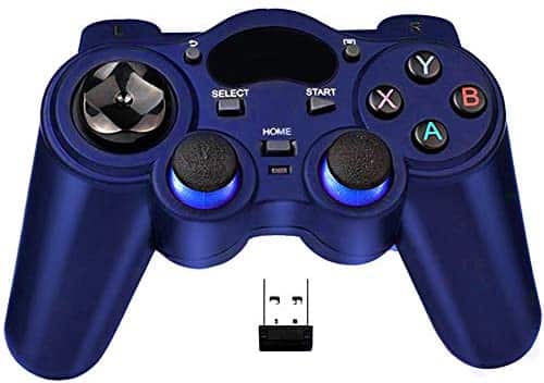 USB Wireless Gaming Controller Gamepad for PC/Laptop Computer(Windows XP/7/8/10) & PS3 & Android & Steam (Blue)