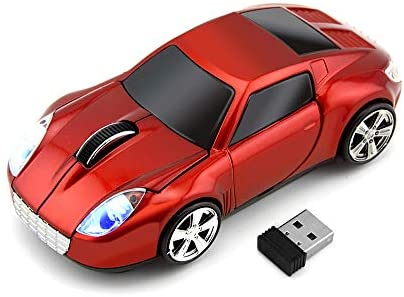 Ai5G for TR Racing Car Mouse Wireless Sport Car Shape Mouse Laptop Computer Optical Mouse Gaming Mice with 2.4GHz Nano USB LED Headlight Shiny Surface Decoration (Red)