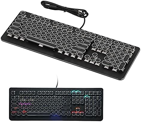 Magic‑Refiner 108 Keys Mechanical Keyboard, USB Wired Gaming Keyboard for Gamer Typists, Cool RGB Backlight Keyboard with Portable Compact Keyboard for Computer Laptop PC Ergonomic Mechanical
