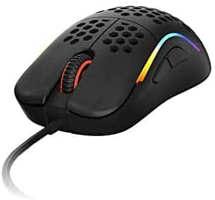 HK Gaming NAOS M Ultra Lightweight Honeycomb Shell Ambidextrous Wired RGB Gaming Mouse 12 000 cpi – 7 Buttons – 59 g (Naos-M, Black)