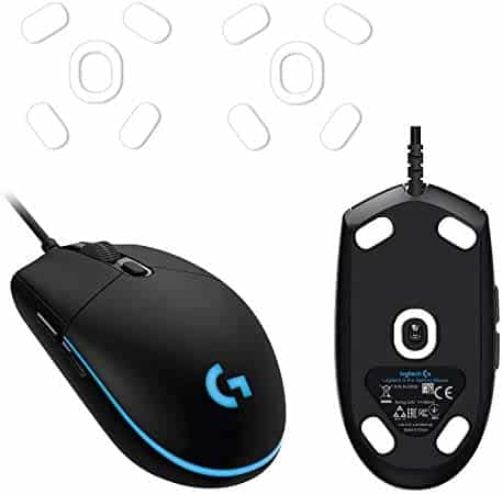 2 Sets of Hyperslides Rounded Curved Edges Mouse Feet, Mouse Skates, Pads for Logitech G Pro, Logitech G102, G203 Gaming Mouse Feet Replacement (0.8mm, Smooth Glide, Pure PTFE) Pro Performance Upgrade