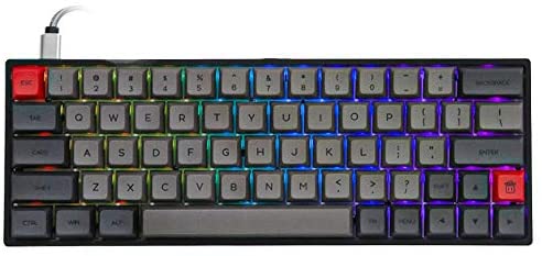 EPOMAKER SKYLOONG SK64 64 Keys Hot Swappable Mechanical Keyboard with RGB Backlit, PBT Keycaps, Arrow Keys for Win/Mac/Gaming (Gateron Optical Yellow, Grey Black)