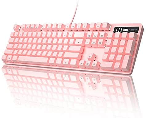 Pink Gaming Keyboard USB Wired Keyboard,MageGee New Mechanical Storm Adjustable Backlight Keyboard Splash-Proof Ideal for PC/Laptop/MAC Game(Pink)
