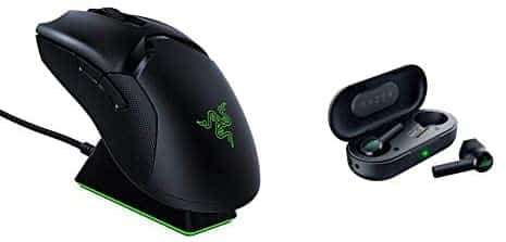 Razer Viper Ultimate Hyperspeed Lightest Wireless Gaming Mouse & RGB Charging Dock & Hammerhead True Wireless Bluetooth Gaming Earbuds: 60ms Low-Latency – IPX4 Water Resistant – Classic Black
