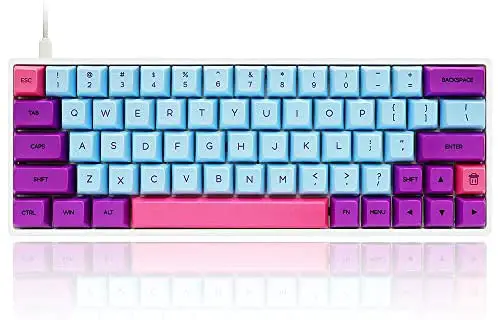 SK64 60% Mechanical Gaming Keyboard, 61 Keys Multi Color RGB Illuminated LED Backlit Wired Programmable With PBT Heat Sublimation Keycaps for PC/Mac Gamer(Joker Limited Edition, Gateron Optical Brown)