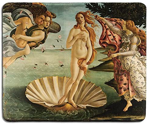 dealzEpic – Art Mousepad – Natural Rubber Mouse Pad with Famous Fine Art Painting of The Birth of Venus by Sandro Botticelli – Stitched Edges – 9.5×7.9 inches