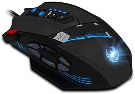12 Programmable Buttons Zelotes C12 Gaming Mouse, AFUNTA Laser Double-Speed Adjustment 8000DPI Mice Support 4 Level Switch (Renewed)