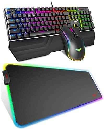 Havit Mechanical Keyboard Mouse and RGB Large Mouse Pad