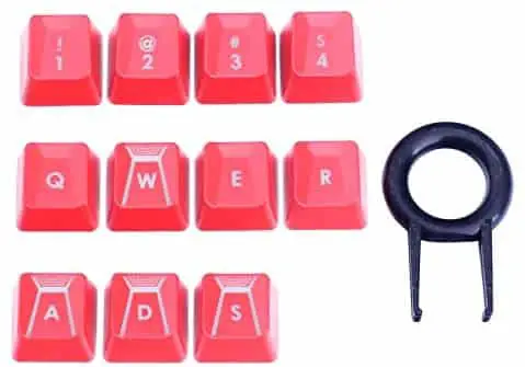 HUYUN Performance Gaming keycaps Replacement for Romer-G Switch Logitech G310 G413 G613 G810 K840 G910 Mechanical Keyboard (Red 11 Keys)