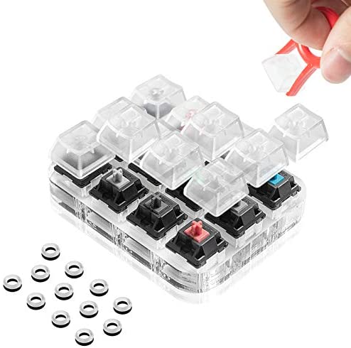 Griarrac Cherry MX Switch Tester Switch Sampler Mechanical Keyboards 12-Key Switch Testing Tool, with Keycap Puller and Switch O Rings (Includes Cherry MX Silent Speed)