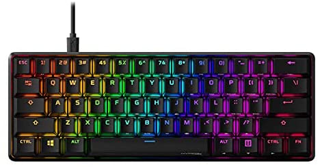 HyperX Alloy Origins 60 – Mechanical Gaming Keyboard, Ultra Compact 60% Form Factor, Double Shot PBT Keycaps, RGB LED Backlit, NGENUITY Software Compatible – Linear HyperX Red Switch (Renewed)