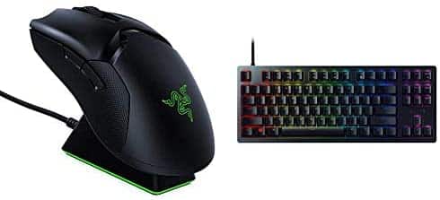 Razer Viper Ultimate Hyperspeed Lightest Wireless Gaming Mouse & RGB Charging Dock & Huntsman Tournament Edition TKL Tenkeyless Gaming Keyboard: Fastest Keyboard Switches Ever – Classic Black