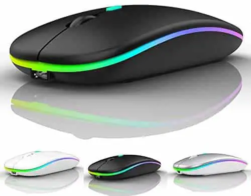 LED Wireless Mouse,Wireless Mouse for MacBook Air/MacBook Pro/Mac/Laptop/MacBook/iPad,Bluetooth Mouse for MacBook Air/Pro/Mac/ipad/ipad pro/OS 13 and Above (Black)