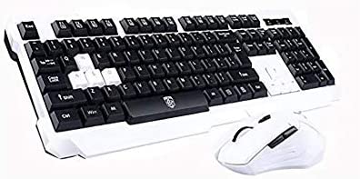 UniFire V60 Waterproof 2.4G Wireless Gaming Keyboard with Mouse DPI Control For DESKTOP PC Laptop Wireless Keyboard Mouse Combos (white)