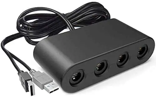 CLOUDREAM Adapter for Gamecube Controller, Super Smash Bros Switch Gamecube Adapter for WII U, Switch and PC. Support Turbo and Vibration Features. No Driver and No Lag & Gamecube Adapter