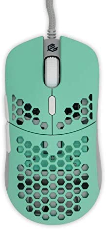 Gwolves Hati HTM Ultra Lightweight Honeycomb Design Wired Gaming Mouse 3360 Sensor – PTFE Skates – 6 Buttons – Only 61G (Aqua)