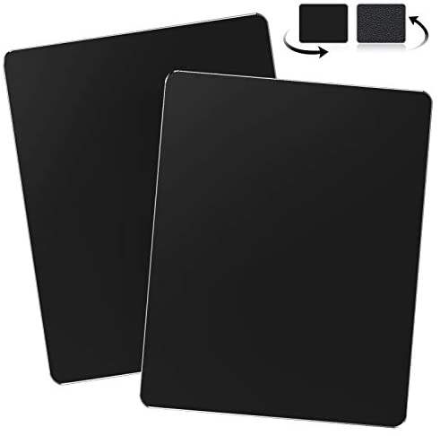 JEDIA Mouse Pad Gaming Computer 2 Packs,Hard Metal Aluminum and Leather Mouse Pads,Smooth Double Side Mouse Mat Waterproof Fast Mousepad for Wireless Mouse for Office & Home,Black Medium 9.4″×7.9″