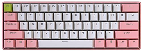BOYI 61 Mini Keyboard,Boyi 60% Szie RGB Mechanical Keyboard PBT Keycap Cherry MX Switch Gaming Keyboard (Cherry MX Silent Red,Pink Color)