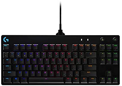 Logitech G PRO Mechanical Gaming Keyboard, Ultra Portable Tenkeyless Design, Detachable Micro USB Cable, 16.8 Million Color LIGHTSYNC RGB backlit keys (Renewed)