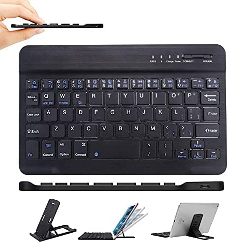 Ultra Slim Wireless Keyboard Ultrathin Wireless Bluetooth Keyboard 7 inch Bluetooth 3.0 Keyboard in Rechargeable Battery for iPad/Apple/Samsung/Acer/Asus/Lenovo/LG Tablet with Windows/Android/iOS