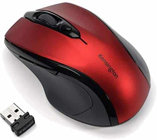 Kensington Pro Fit Mid-Size Wireless Mouse, Ruby Red (K72422AM), 1.4″ x 2.6″ x 4″