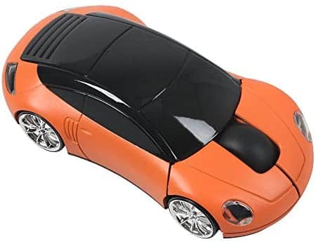 2.4GHz 3D Car Shape Wireless Optical Mouse USB Gaming Mouse with Receiver for PC Laptop (Orange)